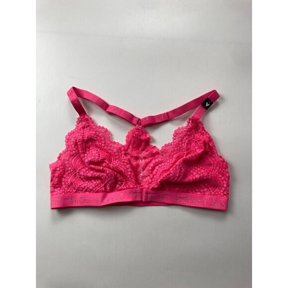 NWOT Victoria Secret L Neon Pink Lace Bralette - Picture 1 of 4